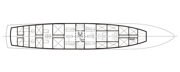 287 Foot custom yacht bottom deck